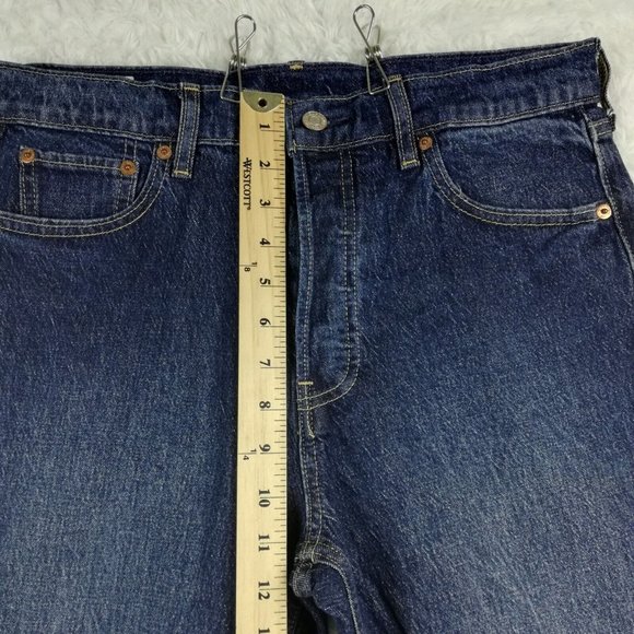 Gap Womens Jeans Cheeky Straight High Rise Blue Denim Dark Indigo Button Fly 29 - Picture 8 of 13